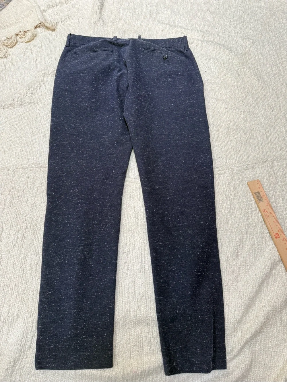 J.CREW The Driggs Blue Textured Trousers Size 32 X 32